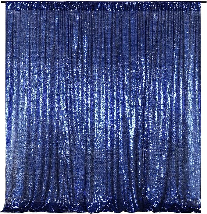 Poise3EHome Blue Sequin Backdrop, 10FT x 10FT Sequin Photography Backdrop by Poise3EHome