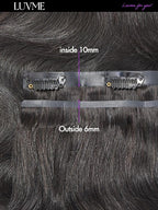 LUVME Body Wave Seamless 2 Pack 220g 14Pcs Clip in Hair Extensions Full Max with 16inch Remy Human Hair Extensions, Natural Black 100% Real Soft Hair