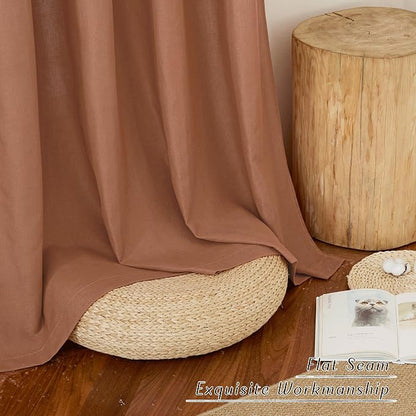 NICETOWN Caramel Short Linen Curtains - Image 7