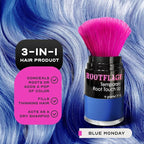 Rootflage Fun Temporary Hair Color- Works on Dark Hair (03 Blue Monday) Washes Out in 1 Shampoo