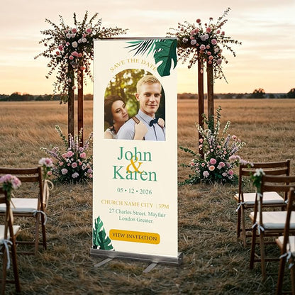 Custom Banner for Weddings READY IN 24HRS Choose your Design Retractable Banner - Image 9