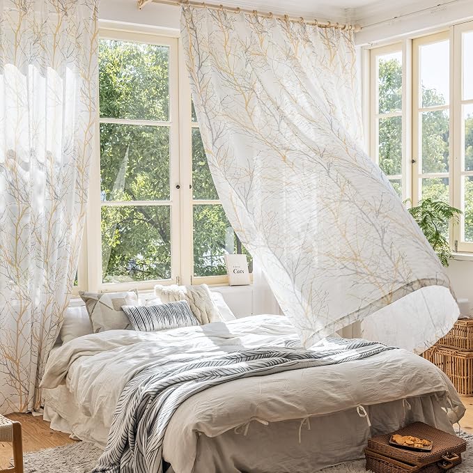 FMFUNCTEX Linen Semi Sheer Curtains - Image 6