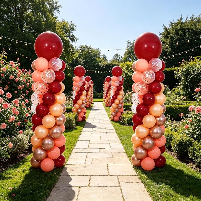 Burgundy Balloon Column Stand Kit 2 Sets - Image 2