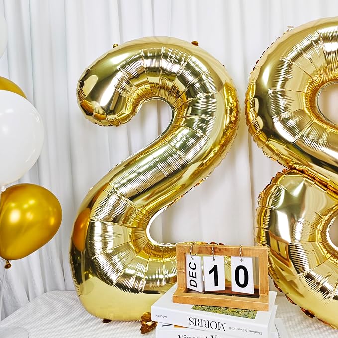 40 Inch Light Gold 5 Number Balloons Large Champagne Gold Number | White Gold - Image 5