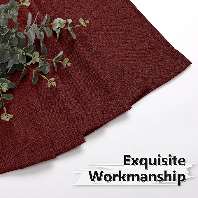 Tollpiz Linen Curtains Living Room Rod Pocket Semi Sheer Curtain Burlap Light - Image 7