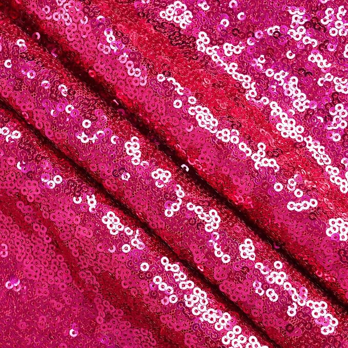 Eternal Beauty Hot Pink 3mm Sequin Backdrop 8x8 Ft - Image 9