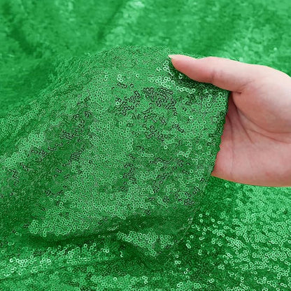 Sugargirl Grass Green Sequin Backdrop Curtain 3 Panels 2FTx8FT Glitter Grass - Image 4