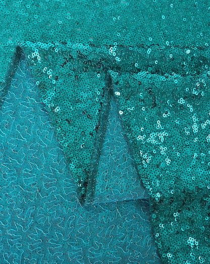 Eternal Beauty Teal Sequin Backdrop Curtains, 2 Panels 2x8FT | 3mm Sparkle - Image 8