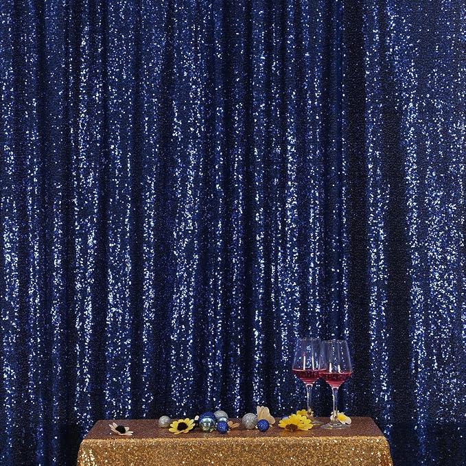 Poise3EHome Blue Sequin Backdrop, 10FT x 10FT Sequin Photography Backdrop - Image 3