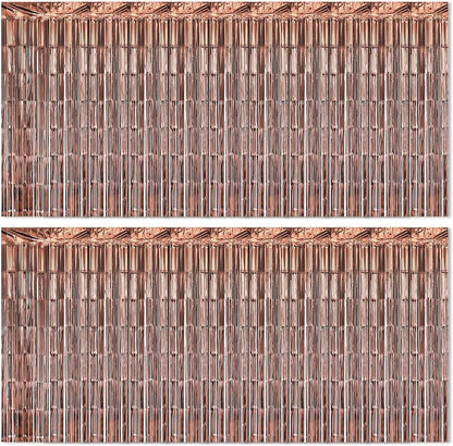 20 Pack Brown Foil Fringe Curtains 3.2ft x 8.2ft Fringe Backdrop Curtain by Ohiyoo