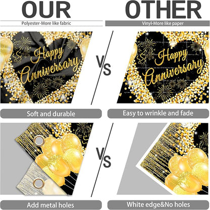 10x8 ft Floral Anniversary Backdrop Banner - Image 8
