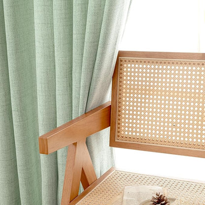 YoungsTex Sage Green Linen Curtains 48 Inch Length - Image 6