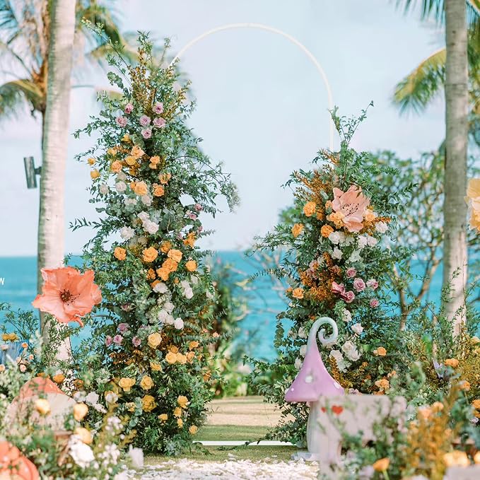 6FT Arch Backdrop Stand White Metal Wedding Arch Backdrop Stand | Metal - Image 3