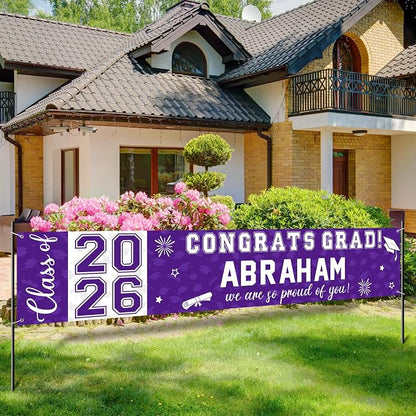 Graduation Congratulations Banner Decorations, Class of 2026 Personalized by RAGNHILD