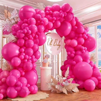 412pcs Hot Pink Balloon Garland Arch Kit 18 12 10 5 Inch Different Sizes Matte by PAXILE