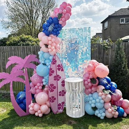 Pink and Blue Balloons, 12 Inch Macaron and Metallic Blue Pink Party Balloons - Image 6