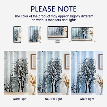SUBRTEX Boho Leaf Printed Curtains 63 inch Long 2 Panels, Room Darkening - Image 7