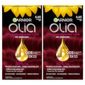 Garnier Olia Hair Color, Oil Powered Ammonia Free Permanent Hair Dye for Long-Lasting Color, 6.65 Intense Red, 2 Dye Kits