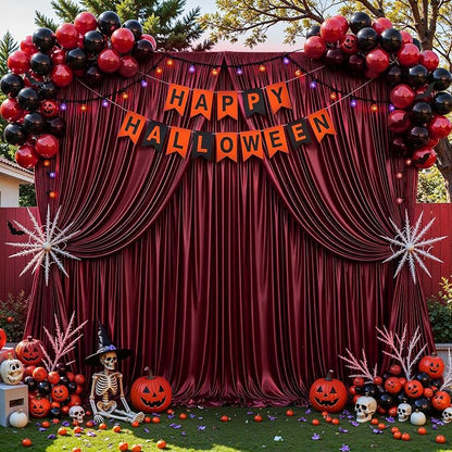 20x10ft Burgundy Glitter Backdrop Curtain - Image 8