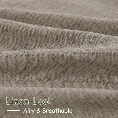 Mocha Linen Curtains 90 Inch Length 2 Panels Set - Image 5