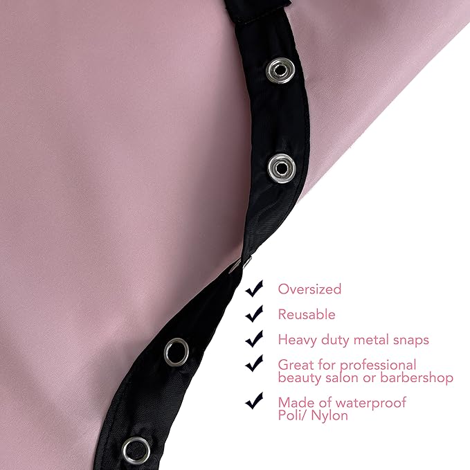 Allegro Combs Cutting Capes Adjustable 46X60 In. One-Size-Fits-All Stainless Steel Snap Buttons