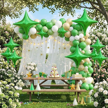 Green Star Balloons, 26 Inch and 10 Inch Green Stars Shaped Balloon - Image 5
