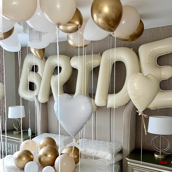 40 Inch Beige BRIDE Balloons Bachelorette - Image 4