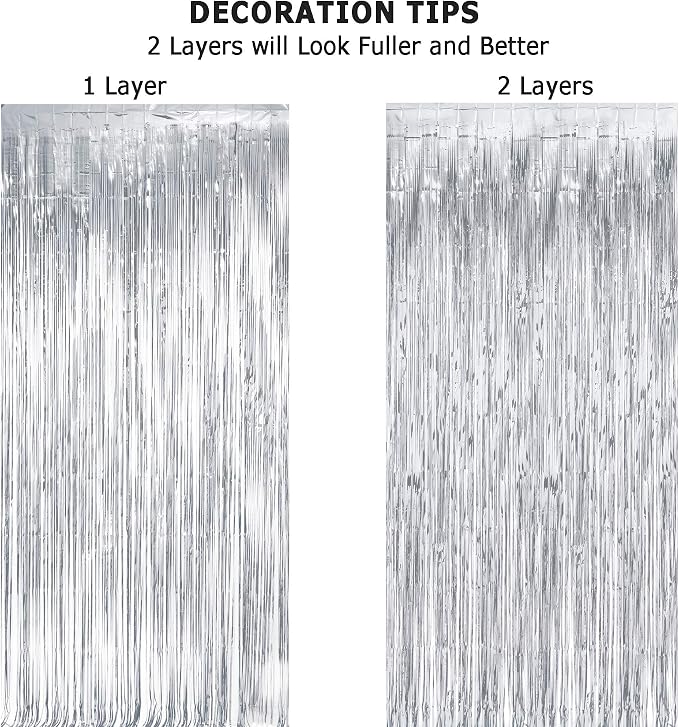 Silver Streamers Metallic Party Backdrop - Image 5