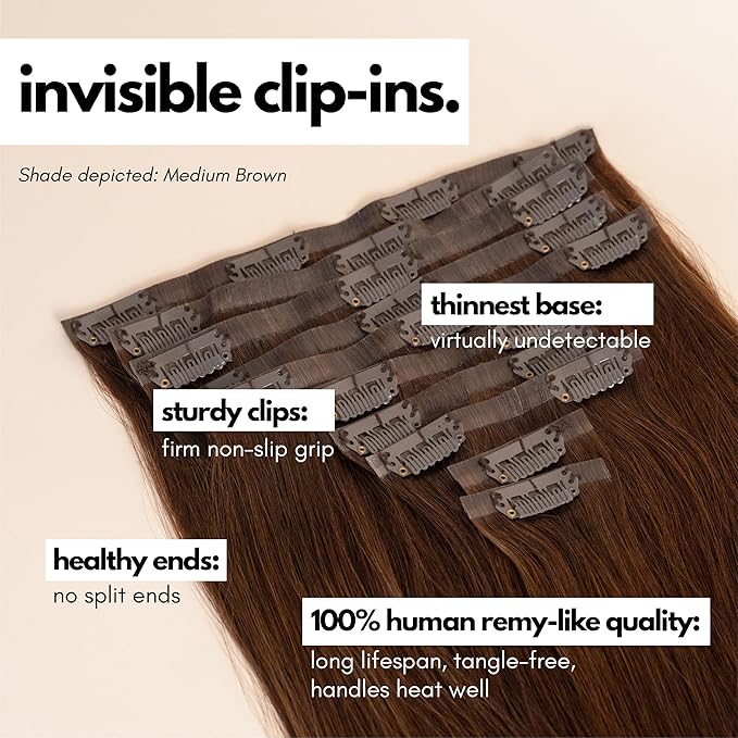 Irresistible Me Real Human Hair Extensions Clip Ins – 100% Human Hair Clip In Extensions for Length & Volume – Invisible Extension – Heat Resistant & Dyeable – Light Blonde, 20 Inches