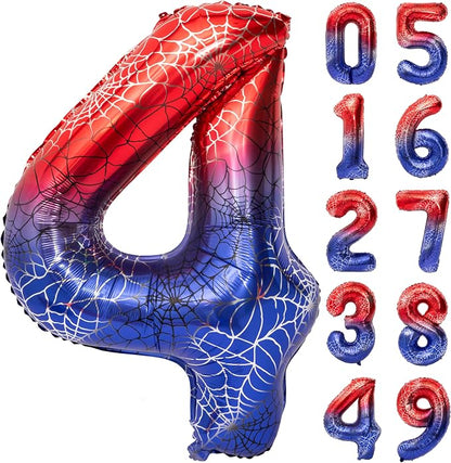 40 IN Red Blue Gradient Number 4 Balloon Large Digital 4 Foil Balloon | by YOIOZAIZAI