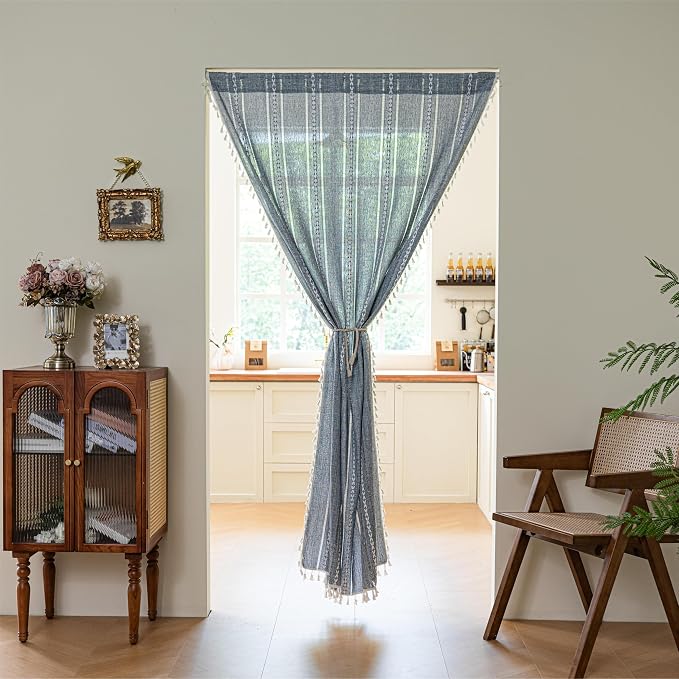 Sutuo Home Blue Boho Door Curtains - Image 7