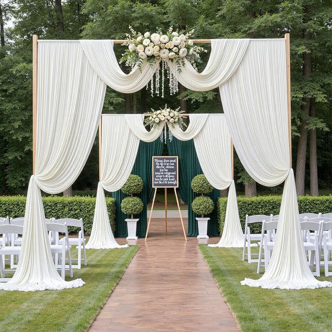 10ft×12ft Ivory Backdrop Curtain - Image 3