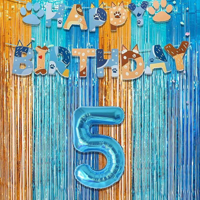 Orange Blue Party Streamers Backdrop - Image 3