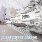 Satin Pillowcase 1 Pack-Black and White Peony Tulips Vintage Floral Silky Pillow Cover for Hair and Skin,Standard Size 20x26 Inch Soft Cooling Printed Pillow Cases with Hidden Zipper