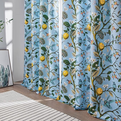 Topfinel Blue Patterned Curtains 2 Pages 96 Inches Long Blackout Heat Block - Image 8