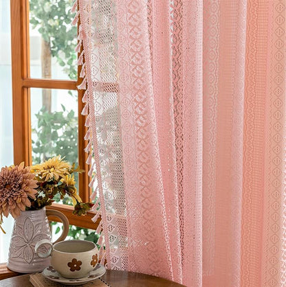 Sutuo Home Light Pink Boho Curtains 84 inches Long - Image 7
