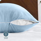 Bare Home Microfiber Body Pillow Cover - Ultra Soft - Cooling Pillowcase - Double Brushed - Pillowcase with Zipper Closure - Easy Care (20''x54'' Body Pillow Cover, Light Blue)