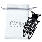 Camila Paris NV74 French Hair Clip for Women, Hair Side Clips, 3 inch Girls Hair Claw Clips Jaw Fashion Durable Styling Hair Accessories for Women, Strong Hold No Slip Grip, Made in France. Black