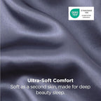 Bedsure Satin Pillowcases, Similar to Silk Pillow Cases Queen Size Set of 2, Pillow Case for Sleeping Women with Envelope Closure, Gifts for Women Men, Blue Granite, 20x30 Inches, 2pcs