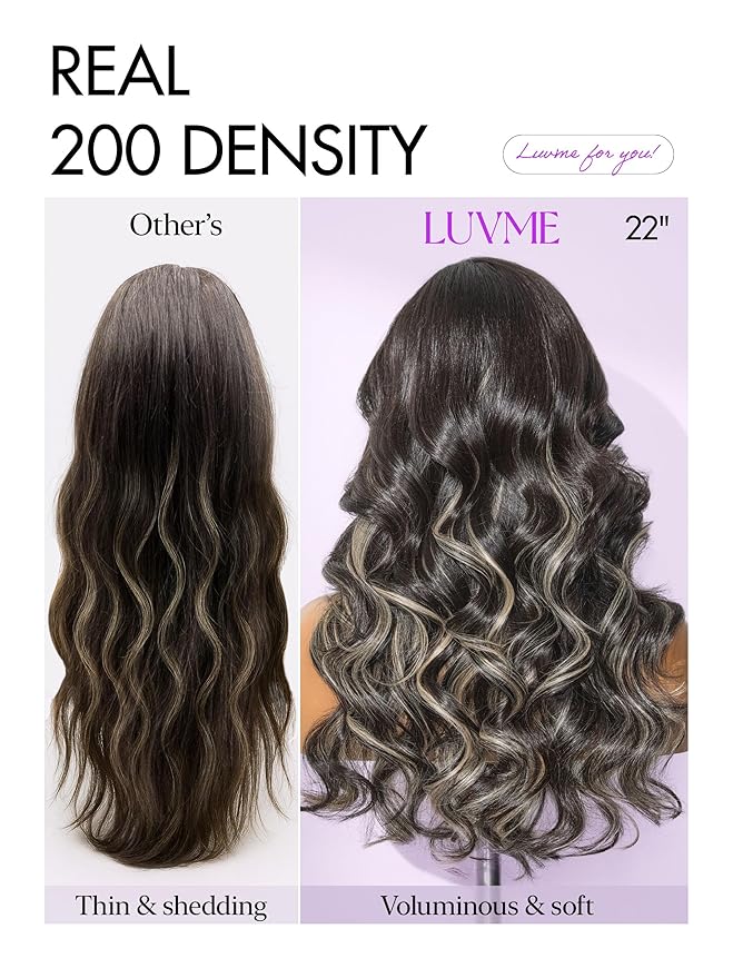 LUVME HAIR 7x6 HD Lace All-Day Comfort Wig 200% Density Hair PartingMax Lace Wigs Mix Blonde Highlight Color Loose Body Wave Lace Front Wigs Human Hair Pre Cut Plucked Lace Frontal Glueless 18 Inches