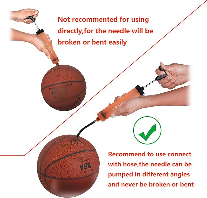 SKOLOO 10" Portable Hand Air Ball Pump Inflator Kit - Image 4
