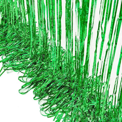 BRAVESHINE Green Party Streamers Backdrop | Metallic Foil Fringe Curtains | 2 - Image 8