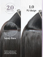 LUVME Invisible Clip in Hair Extensions Body Wave Real Human Hair, Remy Hair Clip ins for Women, Natural Human Hair, 24 inch 110g 6Pcs, Natural Black