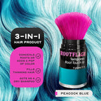 Rootflage Fun Temporary Hair Color Powder - Works on All Hair Colors - Shampoos Out Easily (05 Peacock Blue)