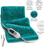 GENIANI XL Electric Heating Pad for Back Pain & Cramps Relief, Electric Throw, Birthday Christmas Gifts for Women, Men Auto Shut Off, Machine Washable, Heat Pad for Neck & Shoulder (Viridian Green)