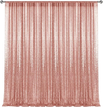 10×10FT Rose Gold Sequin Backdrop Curtain, Photography Backdrop Glitter - Image 7