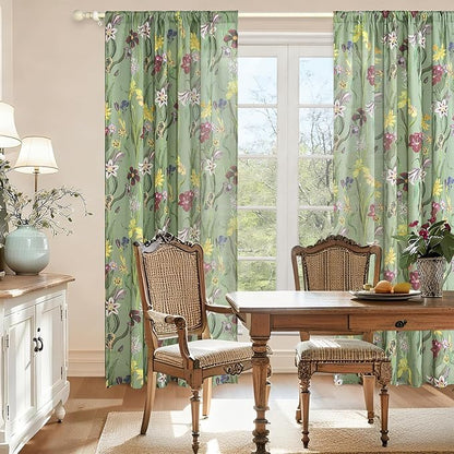 Schweek Floral Curtains 84 Inches Long 2 Panels - Image 2