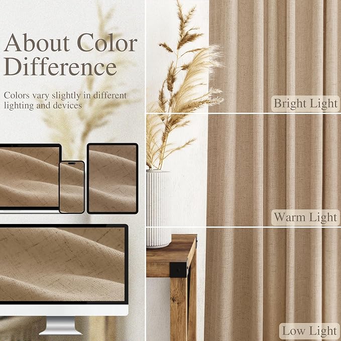 Sand Beige Curtains 102 Inches Long - Image 3