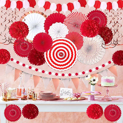 35PCS Party Decorations Paper Fan Hanging Set - Image 6