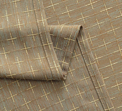 MIULEE Patterned Farmhouse Linen Curtains, Back Tab, Khaki | Linen Curtains - Image 5